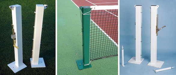 Poteaux de tennis carrés sur platine
